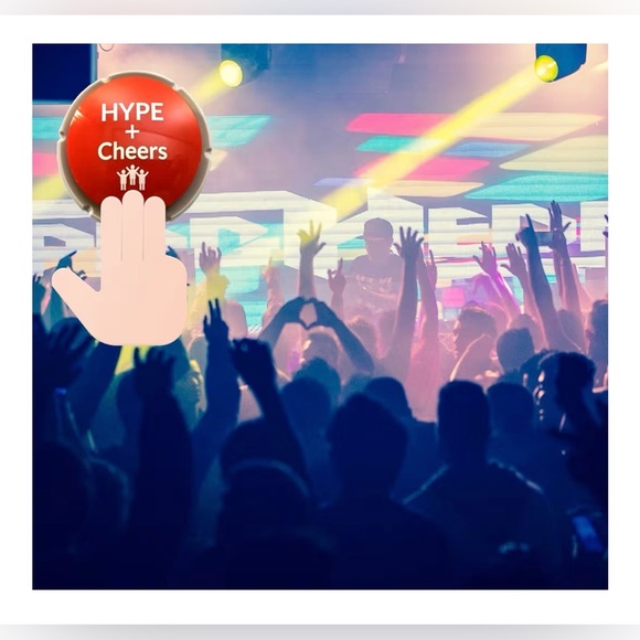 Red Cheers / Blow Horn Button - Picture 4 of 4